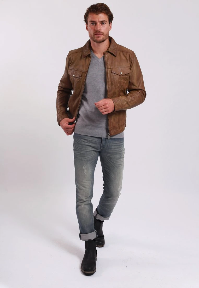 Lee Cooper Leren Jas - Vintage Cognac 4 Lee Cooper Leren Jas - Vintage Cognac - Afbeelding 2