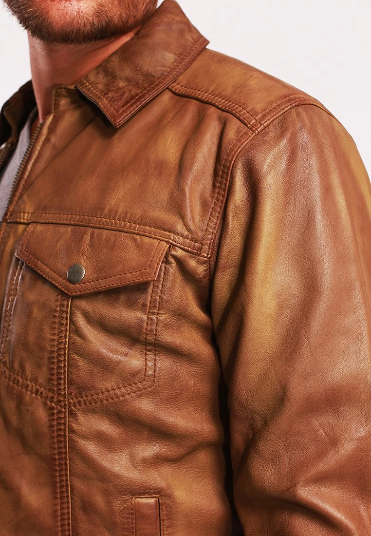 Lee Cooper Leren Jas - Vintage Cognac 6 Lee Cooper Leren Jas - Vintage Cognac - Afbeelding 4