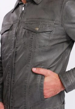 Lee Cooper Leren Jas - Vintage Grey -Lee Cooper bce89d287241492aac5df1a4ea5b6afb