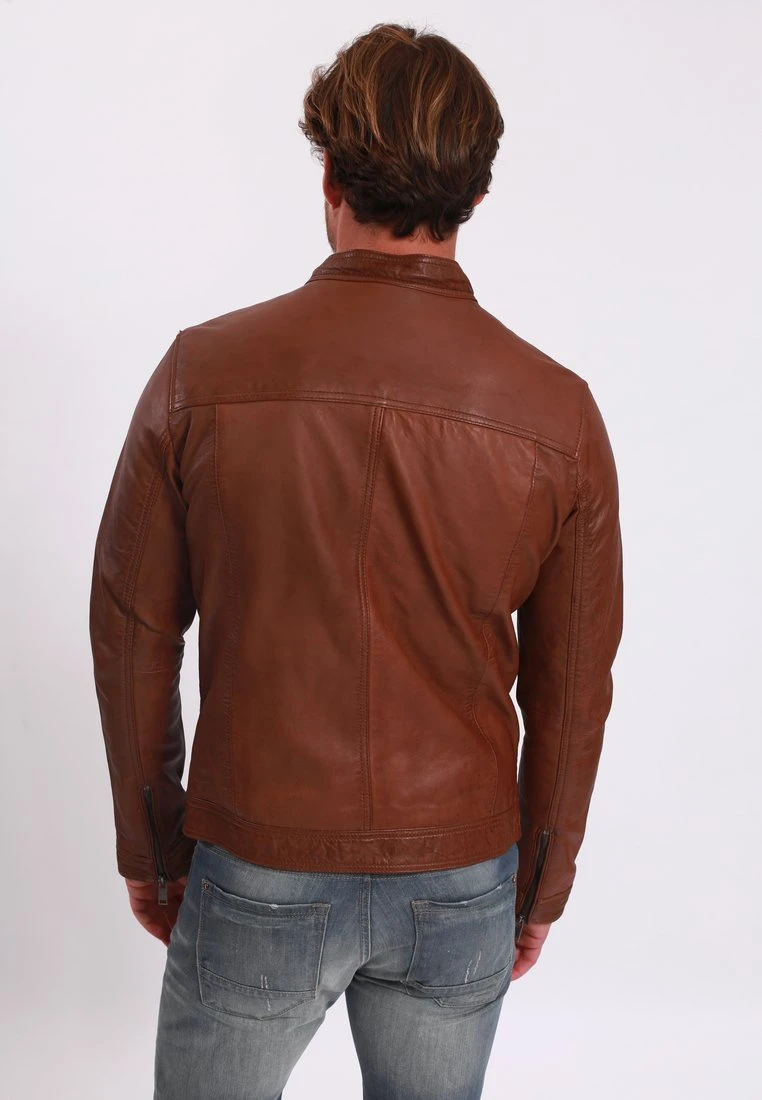 Lee Cooper Leren Jas - Cognac 5 Lee Cooper Leren Jas - Cognac - Afbeelding 3