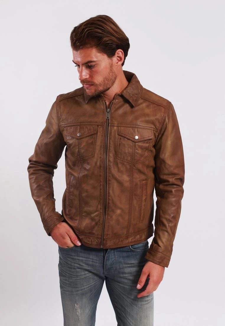 Lee Cooper Leren Jas - Vintage Cognac 3 Lee Cooper Leren Jas - Vintage Cognac