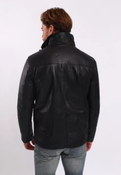 Lee Cooper Long Jacket With Collar Shirt - 2 SplitSide Pockets - Fr - Leren Jas - Black -Lee Cooper f0aaff40e4b34b9eb9b09560c5d1b82b