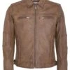 Lee Cooper Leather Jacket With Collar Shirt - 2 Split Side Pockets - - Leren Jas - Vintage Cognac -Lee Cooper f4c5910b793541138a6d4e9699da66a5